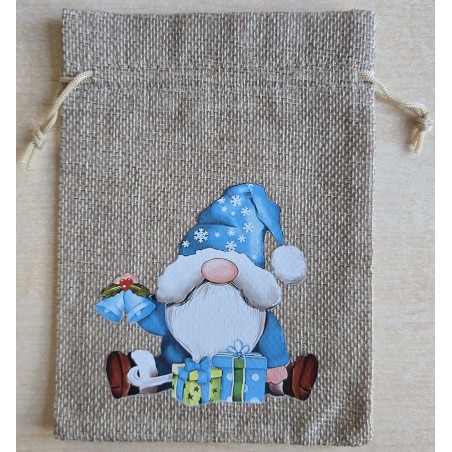 Geschenk Jute Beutel Wichtel türkis 5