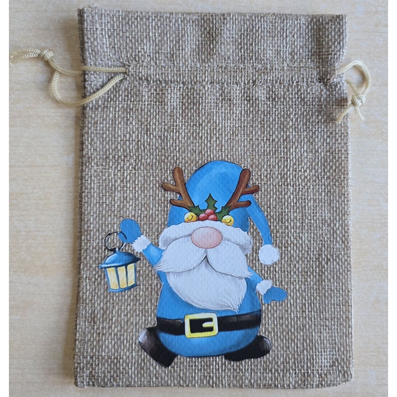 Geschenk Jute Beutel Wichtel türkis 6