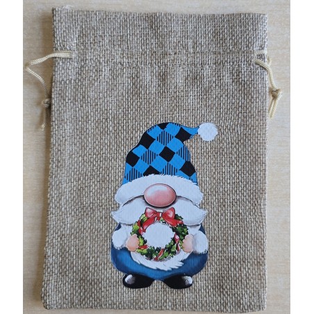 Geschenk Jute Beutel Wichtel türkis 8