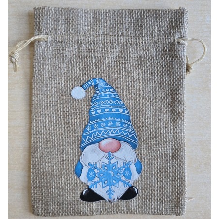 Geschenk Jute Beutel Wichtel türkis 9