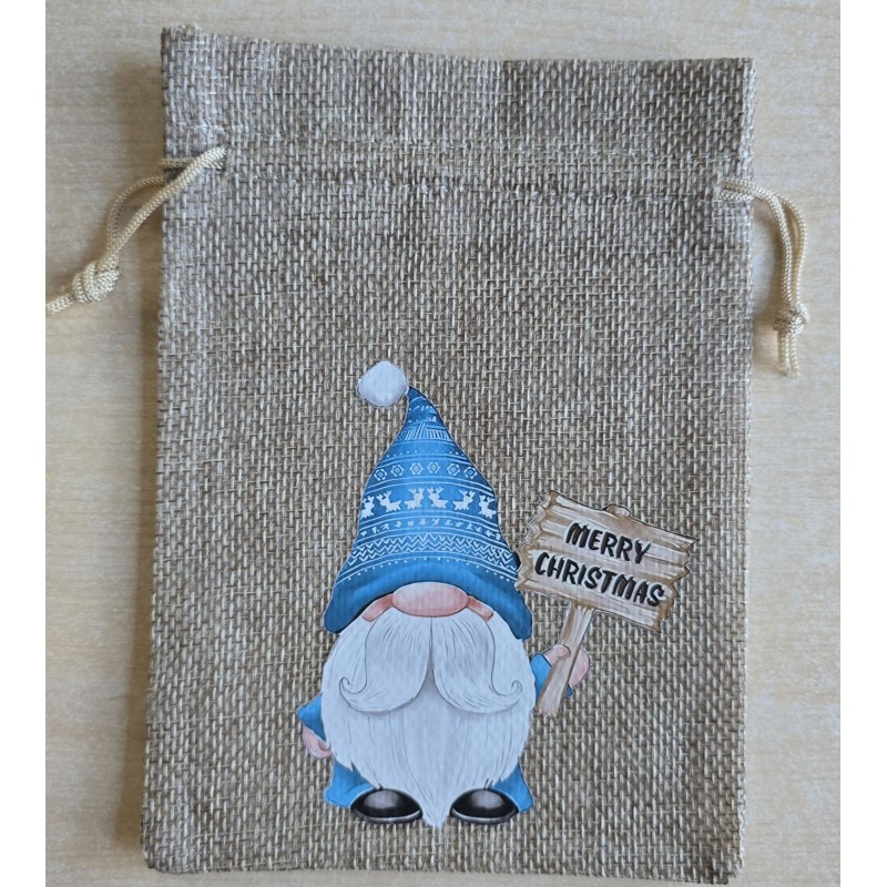 Geschenk Jute Beutel Wichtel türkis 10
