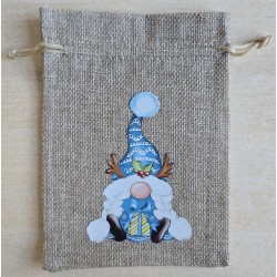 Geschenk Jute Beutel Wichtel türkis 11