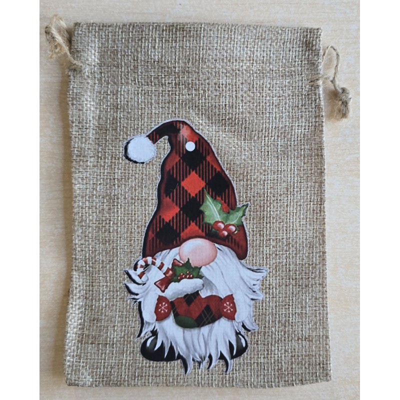 Geschenk Jute Beutel Wichtel rot 1