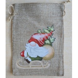 Geschenk Jute Beutel Wichtel rot 2