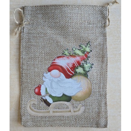 Geschenk Jute Beutel Wichtel rot 2