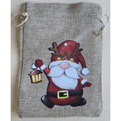 Geschenk Jute Beutel Wichtel rot 4