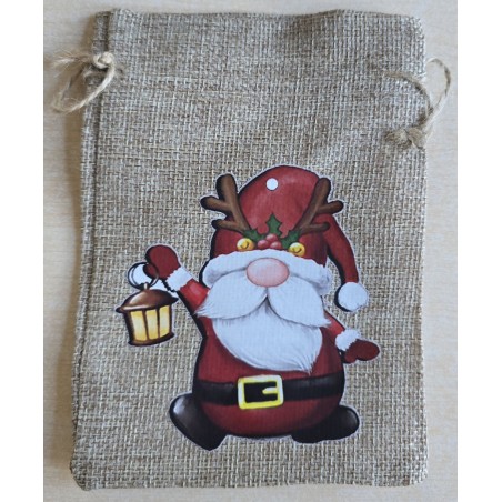 Geschenk Jute Beutel Wichtel rot 4
