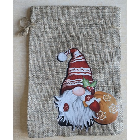 Geschenk Jute Beutel Wichtel rot 5