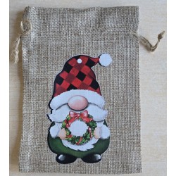 Geschenk Jute Beutel Wichtel rot 6