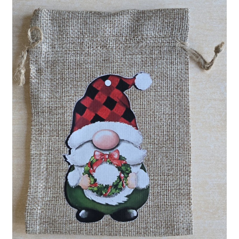 Geschenk Jute Beutel Wichtel rot 6