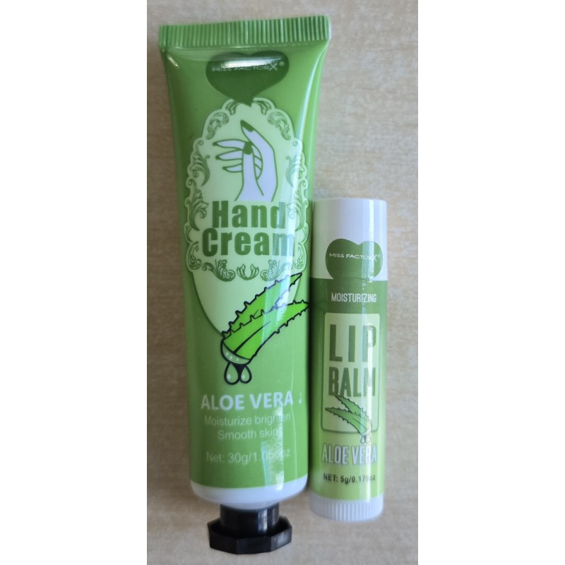 Handcreme und Lippenbalsam Set Aloe Vera