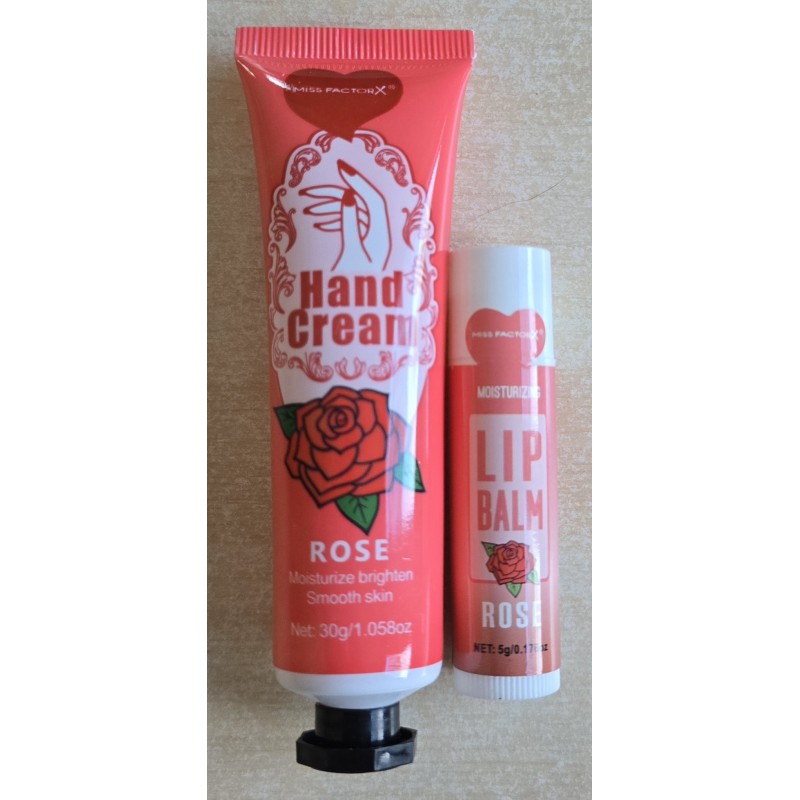 Handcreme und Lippenbalsam Set Rose