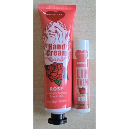Handcreme und Lippenbalsam Set Rose