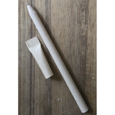 Papp-Kugelschreiber mit Deckel beige