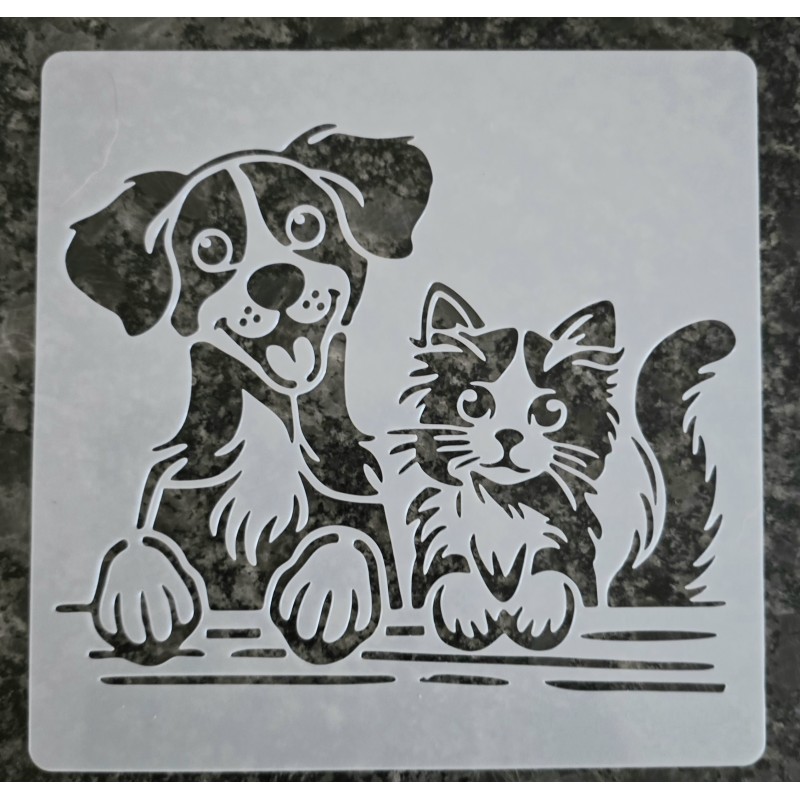 Schablone Hund und Katze