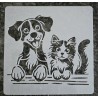 Schablone Hund und Katze