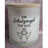 Kerze im Glas mit Deckel " Ein Schutzengel für Dich" weiss