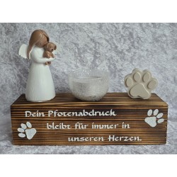 Hunde Gedenkstätte " Dein Pfotenabdruck... " geflammt
