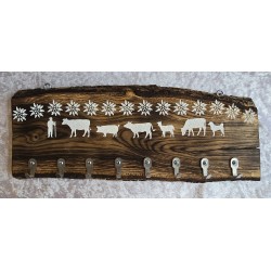 Schlüsselgarderobe geflammt Edelweiss/Tiere