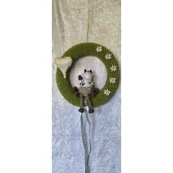 Tür/Wanddeko Ring Kuh/Edelweiss grasgrün
