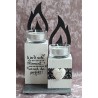 Teelicht mit Flamme 2er Set "Warte nicht...." schwarz/weiss
