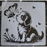 Schablone Hund und Schmetterling