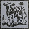 Schablone Kuh auf Weide/Sonne