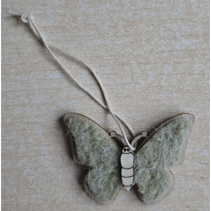 Holz Aufhänger Schmetterling salbeigrün