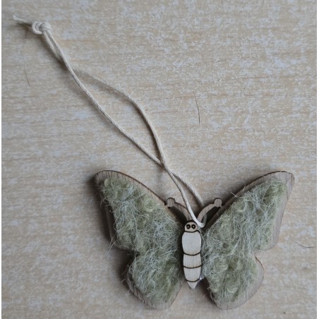 Holz Aufhänger Schmetterling salbeigrün
