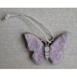 Holz Aufhänger Schmetterling rosa