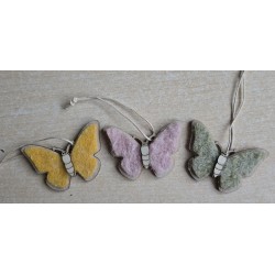 Holz Aufhänger Schmetterling rosa