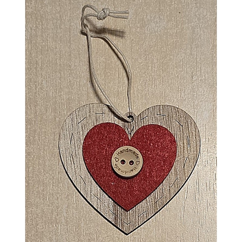 Holz Aufhänger Herz rot