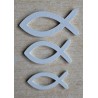 Holz Fisch mittel weiss
