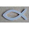 Holz Fisch klein weiss