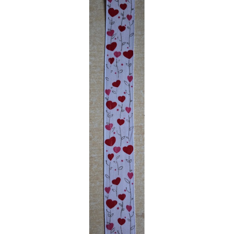 Dekoband Herzen weiss/rot/rosa