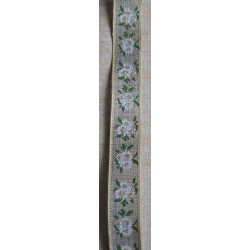 Dekoband Gänseblümchen beige/grün/weiss
