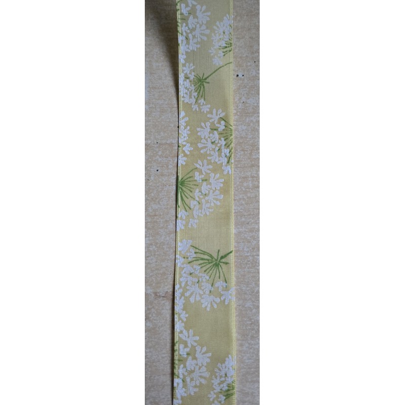 Dekoband Blumen gelb/weiss/grün