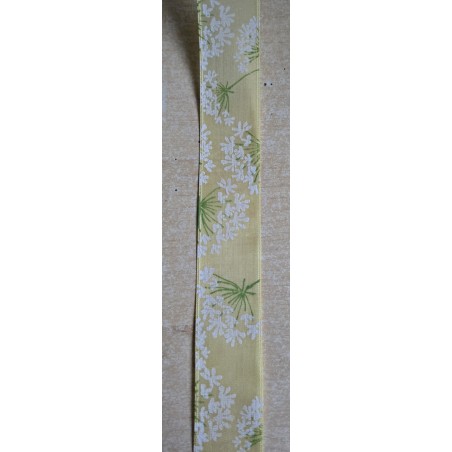 Dekoband Blumen gelb/weiss/grün