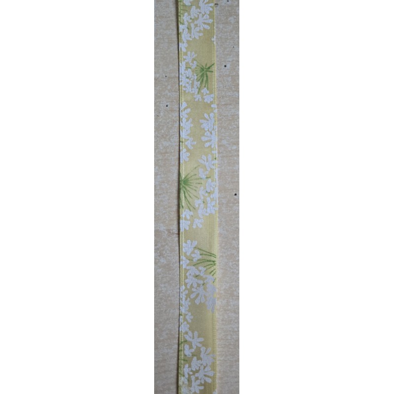 Dekoband Blumen gelb/weiss/grün