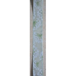 Dekoband Blumen mint/weiss/grün