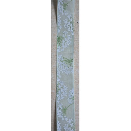 Dekoband Blumen mint/weiss/grün