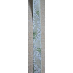 Dekoband Blumen mint/weiss/grün