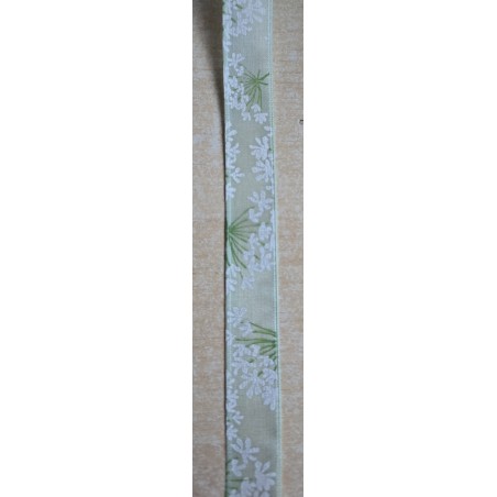 Dekoband Blumen mint/weiss/grün