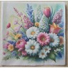Serviette Margriten und verschiedene Blumen