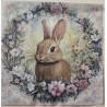 Serviette Kaninchen im Blumenkranz beige-rosa