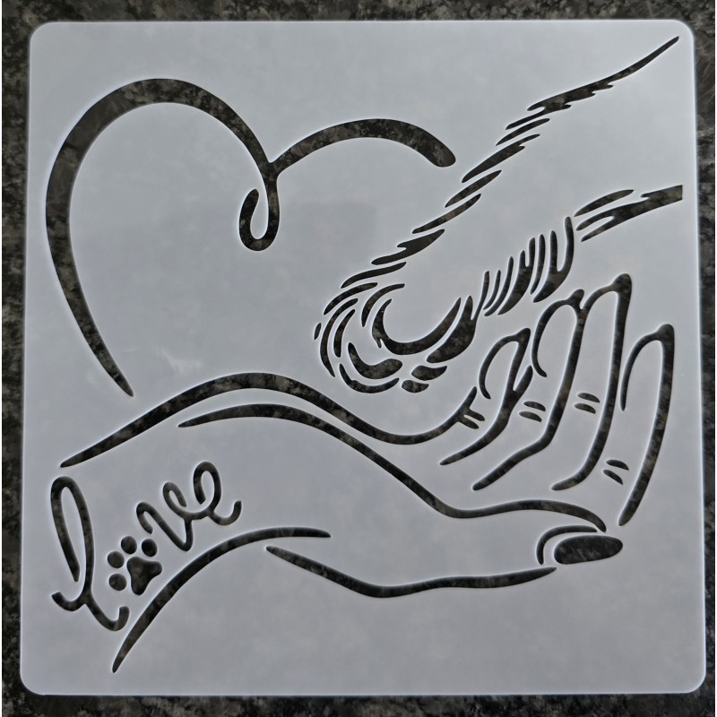 Schablone Hundepfote/Hand