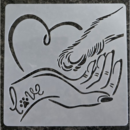 Schablone Hundepfote/Hand