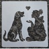 Schablone Frau/Hund/Herz