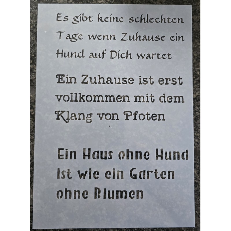 Schablone " Es gibt keine schlechten Tage..."