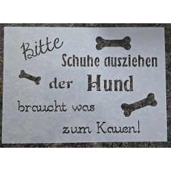Schablone " Bitte Schuhe ausziehen ..."